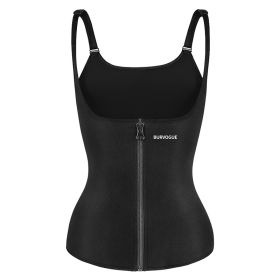 Burvogue Waist Trainer Corset Underbust Shapewear Latex Body Shaper Tummy Slimming Underwear Women Weight Loss Sauna Sweat Vest (Color: Black, size: S)