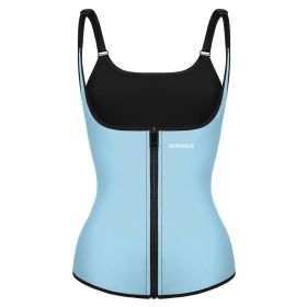 Burvogue Waist Trainer Corset Underbust Shapewear Latex Body Shaper Tummy Slimming Underwear Women Weight Loss Sauna Sweat Vest (Color: Blue, size: XXL)