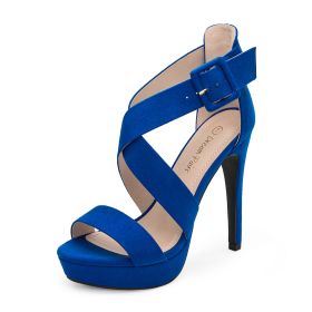 Dream Pairs Women's Sexy Super High Heels Open Toe Stilettos Platform Party Pump Thin Heel Sandals Wedding Party Shoes Woman (Color: ROYAL BLUE SUEDE, size: 5.5)